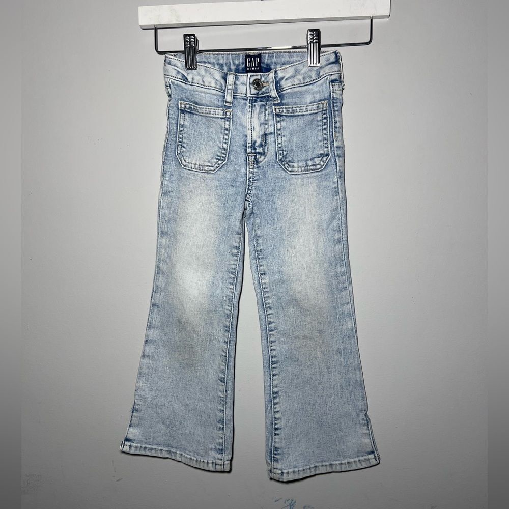 Gap Toddler Girl Casual Cute Lightwash High Waist Denim 70s Flare Pants 5T